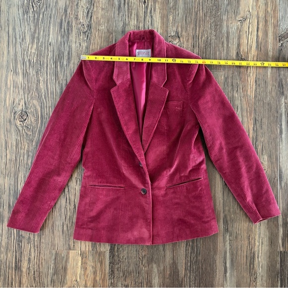 Vtg Worthington Corduroy Blazer Jacket Womens 10 Mauve Pockets Career Preppy - Picture 7 of 11